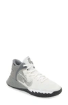 Nike Kids' Kyrie Flytrap 5 Sneaker In White/chrome/smoke Grey/black
