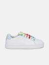 PALM ANGELS WHITE LEATHER BLEND PALM ONE SNEAKER