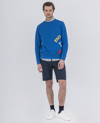 Paul & Shark Organic Cotton Sweatshirt With Maxi Logo Print In Blue Cobalt Blue