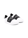 GIVENCHY KIDS WHITE URBAN STREET SNEAKERS WITH BLACK BAND