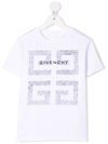 GIVENCHY KIDS WHITE T-SHIRT WITH MAXI GIVENCHY 4G PRINT