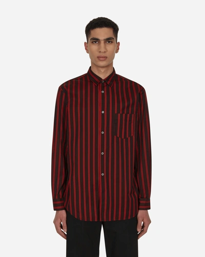 Comme Des Garçons Shirt Yarn Dyed Stripe Shirt Black In Multicolor