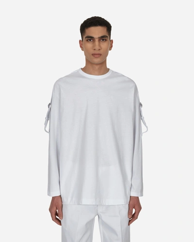 Comme Des Garçons Shirt Buckle Longsleeve T-shirt In White