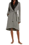 Ugg Duffield Ii Leopard-print Stretch-cotton Robe In Black/ Grey Micro Leopard