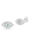 Sphera Milano Evil Eye Cz Stud Earrings In Silver