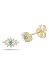 Sphera Milano Tiny Evil Eye Cz Stud Earrings In Yellow Gold