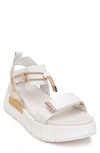 Nerogiardini 80mm Leather Wedge Sandals In White/ Gold