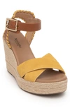 Nerogiardini Whipstitch Espadrille Wedge Sandals In Sun Yellow