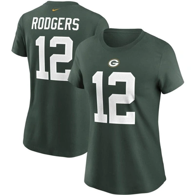 Nike Women's Aaron Rodgers Green Green Bay Packers Name Number T-shirt