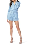 Paige Meg Denim Long Sleeve Romper In Songbird