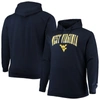CHAMPION CHAMPION NAVY WEST VIRGINIA MOUNTAINEERS BIG & TALL ARCH OVER LOGO POWERBLEND PULLOVER HOODIE