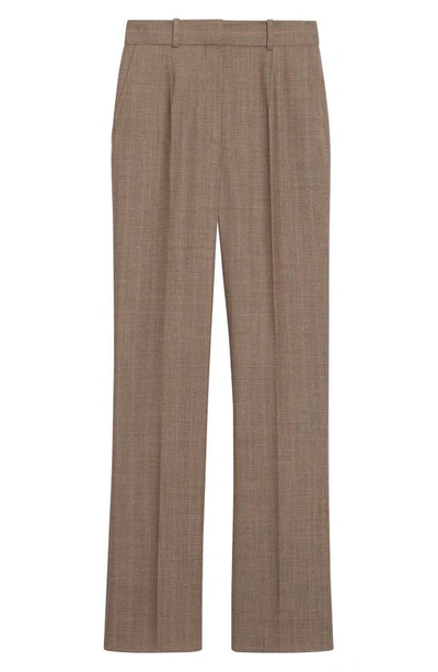 Sandro Smart Windowpane Plaid Trousers In Taupe