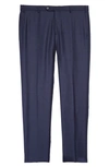 ZANELLA PARKER PLAID FLAT FRONT WOOL PANTS