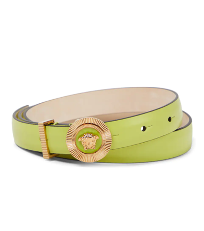 Versace Medusa Biggie Belt, Female, Lime, 105 Cm