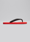 CHRISTIAN LOUBOUTIN LOUBI SPIKE RUBBER FLIP FLOPS