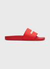 Balenciaga Contrast Logo Pool Slide Sandals In Purple/white