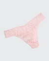 Hanky Panky Stretch Lace Traditional-rise Thong In Bliss Pink
