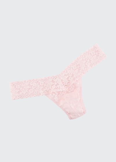 Hanky Panky Signature Lace Low-rise Thong In Cotton Candy