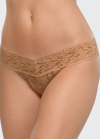 Hanky Panky Signature Lace Low-rise Stretch-jersey Thong In Sun Tan