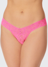 Hanky Panky Signature Lace Low-rise Thong In Bright Pink