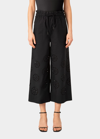 AKRIS PUNTO FREY MEDALLION EYELET WIDE-LEG CROP PANTS