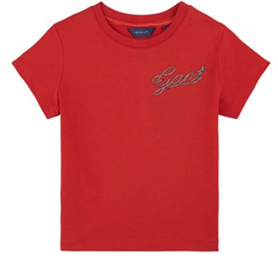 Gant Kids' Rope Script T-shirt Red