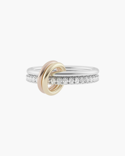 Spinelli Kilcollin Women's Marigold Sterling Silver, Two-tone 18k Gold & Grey Diamond 2-link Ring In Multicolor