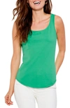 Nic + Zoe Perfect High-low Stretch Cotton Tank In Jade