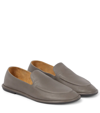 The Row Canal Almond-toe Leather Loafers In Dovetail