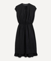 Joseph Delcie Tie-detailed Ramie Midi Dress In Black