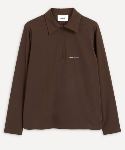 Parel Studios Prespa Quarter Zip Pullover In Brown