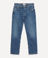 Agolde Riley High-rise Straight Crop Jeans In Silence