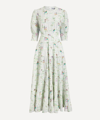 Rixo London Agyness Illustrated Tie Back Maxi Dress In Green Printed