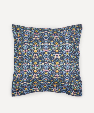 Coco & Wolf Aurora Stitch Edge Square Cushion In Blue