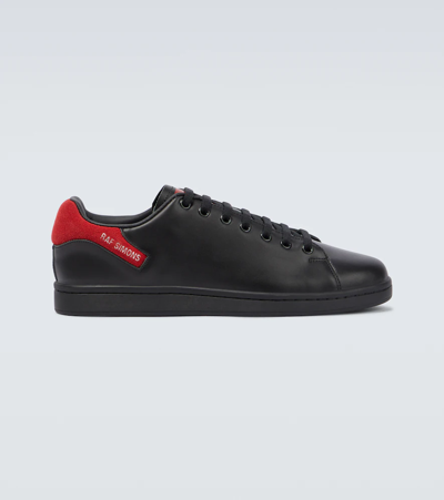 Raf Simons Black Orion Low Top Leather Sneakers In Multi-colored