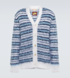 Marni Men's Striped Mohair Cardigan Sweater In Lily White