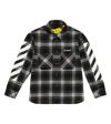 OFF-WHITE CHECKED COTTON-BLEND FLANNEL SHIRT