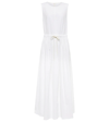 Mm6 Maison Margiela Linen And Cotton-blend Maxi Dress In Off White