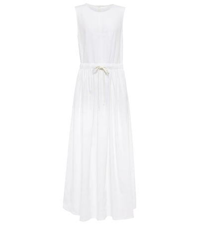 Mm6 Maison Margiela Linen And Cotton-blend Maxi Dress In Off White