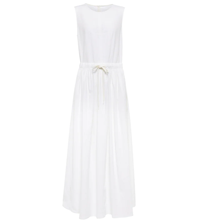 Mm6 Maison Margiela Linen And Cotton-blend Maxi Dress In Weiss