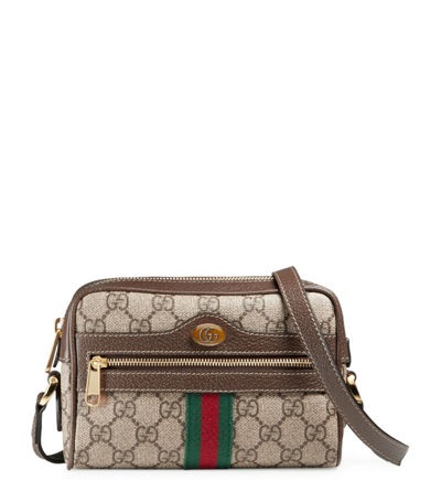 Gucci Mini Ophidia Gg Shoulder Bag In Brown