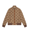 GUCCI CANVAS-LEATHER GG SUPREME BOMBER JACKET