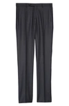 ZANELLA PARKER PLAID FLAT FRONT WOOL PANTS