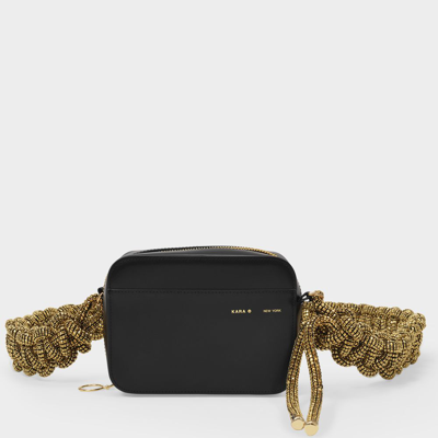 Kara Sac Crystal Cobra Camera En Cuir Noir In Black