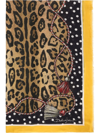 Dolce & Gabbana Leopard-print Frayed Scarf In Brown