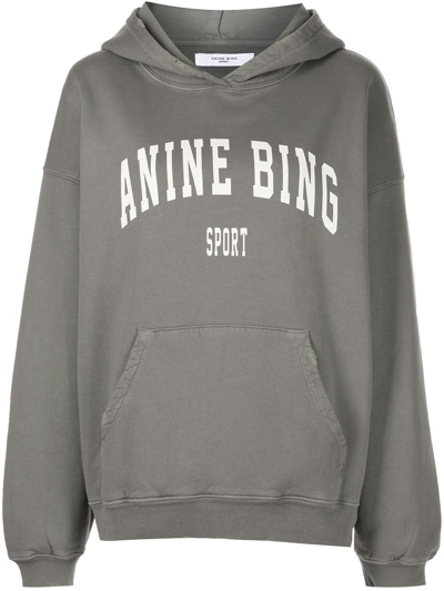 Anine Bing Harvey Sweatshirt In Dusty Olive In Grey