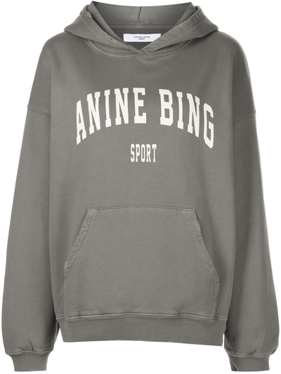 ANINE BING HARVEY COMBED-COTTON HOODIE