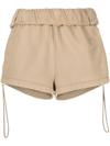 DION LEE ROLLED-WAIST TRACK SHORTS