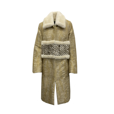 Dsquared2 Crystal Embellished Coat In Beige