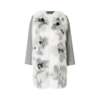 Fendi Fur Trim Cashmere Coat In Gray